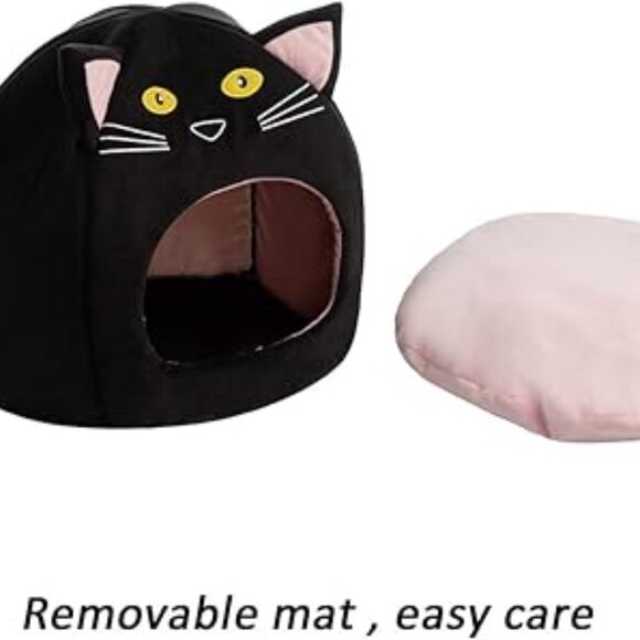 Cozy Black Cat Bed Dome - Picture 7 of 8